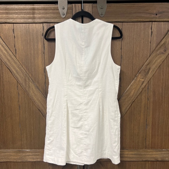 Abercrombie & Fitch Mara Vest Linen/Cotton Blend Mini Dress Ivory Size Medium - Picture 4 of 7